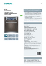 Product informatie SIEMENS vaatwasser inbouw SX736X03ME