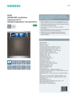 Product informatie SIEMENS vaatwasser inbouw SX878D16PE