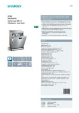 Product informatie SIEMENS vaatwasser rvs-look SN236I01IE