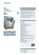 Product informatie SIEMENS vaatwasser rvs-look SN278I36TE