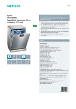 Product informatie SIEMENS vaatwasser rvs SN26V896EU
