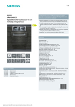 Product informatie SIEMENS vaatwasser smal SR615X00CE