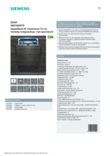 Product informatie SIEMENS vaatwasser smal SR656D00TE