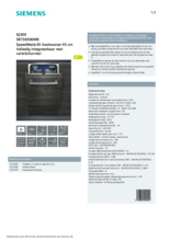 Product informatie SIEMENS vaatwasser smal SR736X00ME