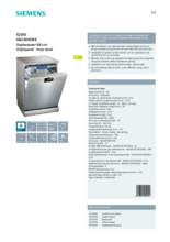 Product informatie SIEMENS vaatwasser verhoogd SN236I03KE