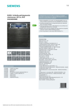 Product informatie SIEMENS vaatwasser verhoogd inbouw SX636D00ME