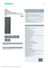 Product informatie SIEMENS vrieskast blacksteel GS36NAX3P