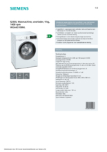 Product informatie SIEMENS wasmachine WG44G108NL