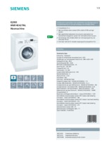 Product informatie SIEMENS wasmachine WM14E427NL
