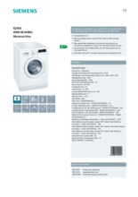 Product informatie SIEMENS wasmachine WM14E448NL