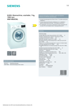 Product informatie SIEMENS wasmachine WM14N005NL