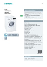 Product informatie SIEMENS wasmachine WM14N020NL