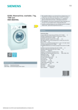 Product informatie SIEMENS wasmachine WM14N095NL