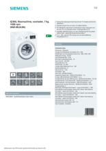 Product informatie SIEMENS wasmachine WM14N242NL
