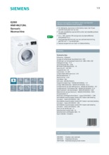 Product informatie SIEMENS wasmachine WM14N272NL