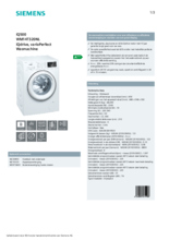 Product informatie SIEMENS wasmachine WM14T320NL