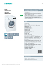 Product informatie SIEMENS wasmachine WM14T321NL