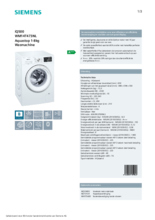 Product informatie SIEMENS wasmachine WM14T473NL
