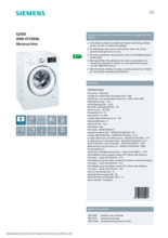 Product informatie SIEMENS wasmachine WM14T590NL