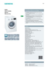 Product informatie SIEMENS wasmachine WM14T640NL