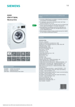 Product informatie SIEMENS wasmachine WM14T780NL