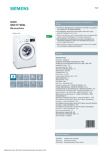Product informatie SIEMENS wasmachine WM14T790NL
