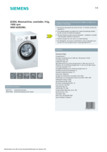 Product informatie SIEMENS wasmachine WM14UR00NL