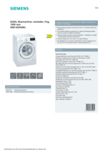Product informatie SIEMENS wasmachine WM14UR90NL