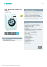 Product informatie SIEMENS wasmachine WM14UT75NL