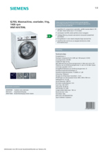 Product informatie SIEMENS wasmachine WM14VK70NL