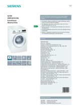 Product informatie SIEMENS wasmachine WM16O5C2NL