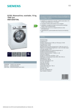 Product informatie SIEMENS wasmachine WM16XM75NL