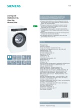 Product informatie SIEMENS wasmachine WM4UH641NL