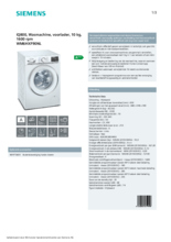 Product informatie SIEMENS wasmachine WM6HXF90NL