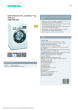 Product informatie SIEMENS wasmachine WM6HXM70NL