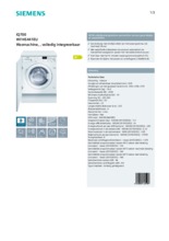 Product informatie SIEMENS wasmachine inbouw WI14S441EU