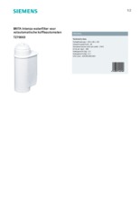 Product informatie SIEMENS waterfilter TZ70003