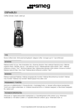 Product informatie SMEG bonenmaler - koffiemolen zwart CGF01BLEU