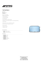 Product informatie SMEG broodrooster blauw TSF02PBEU