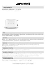 Product informatie SMEG broodrooster mat wit TSF01WHMEU