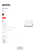 Product informatie SMEG broodrooster wit TSF01WHEU