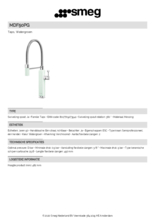 Product informatie SMEG keukenkraan watergroen MDF50PG