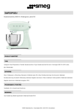 Product informatie SMEG keukenmachine SMF03PGEU