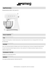 Product informatie SMEG keukenmachine SMF03WHEU