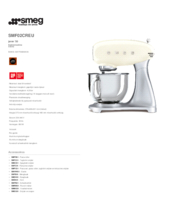 Product informatie SMEG keukenmachine crème SMF02CREU