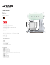Product informatie SMEG keukenmachine groen SMF02PGEU