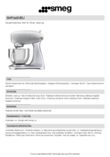 Product informatie SMEG keukenmachine zilver SMF02SVEU