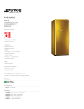 Product informatie SMEG koelkast FAB28RDG Swarovski Gold