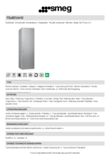Product informatie SMEG koelkast vrijstaand rvs FS18EV2HX