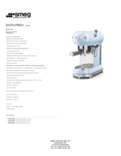 Product informatie SMEG koffiemachine blauw ECF01PBEU